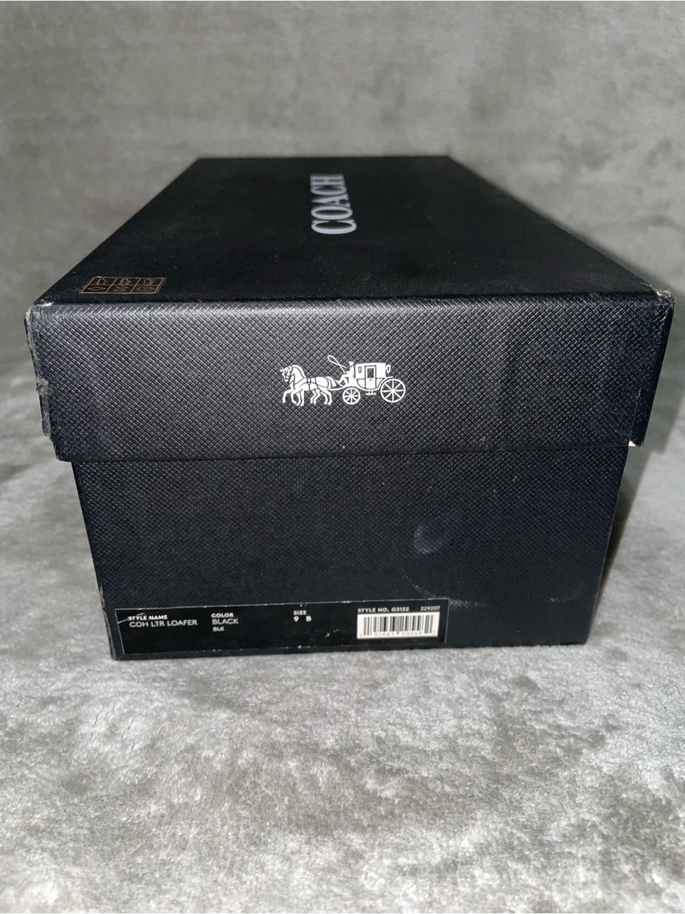 Coach Fredrica Black Pebbled Leather Loafers with Silver Logo Plate With Box Sz9 - Picture 12 of 12